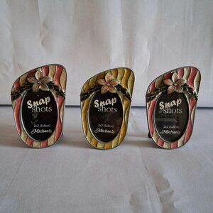 Lot of 3 Snap Shots Flip Flop Mini Picture Frames